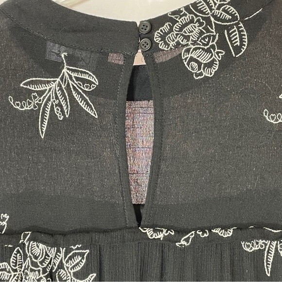 Lulu's Black Dress with White Embroidery No One Quite Like You - Picture 9 of 10